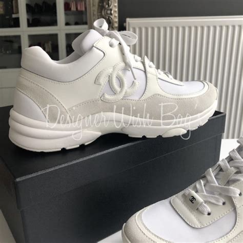 chanel 2019 sneakers|Chanel white leather sneakers.